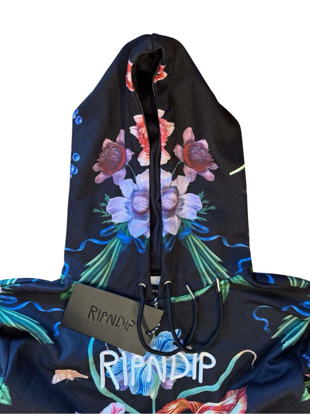Ripndip Black Botanical Garden Floral Hoodie Men’s Small Skater Streetwear - Picture 5 of 13